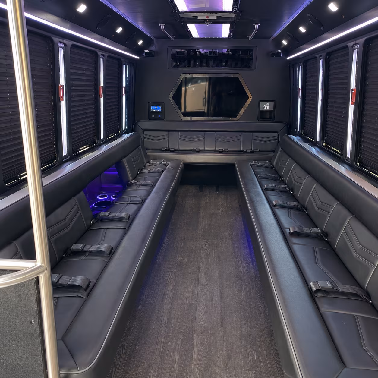 grand island 18 passenger party bus interior