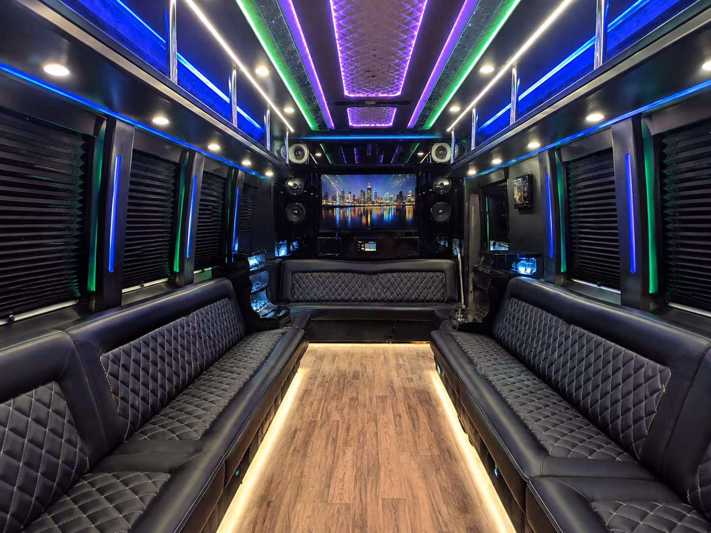 grand island 25 passenger party bus interior