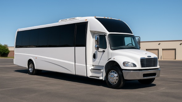 Exterior of Charter Bus Company Grand Island's 18 Passenger Minibus in Grand Island