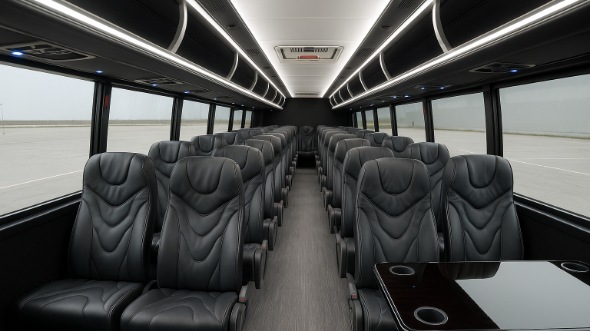 Interior of Charter Bus Company Grand Island's 18 Passenger Minibus in Grand Island