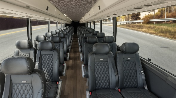 Interior of Charter Bus Company Grand Island's 20 Passenger Mini bus in Grand Island