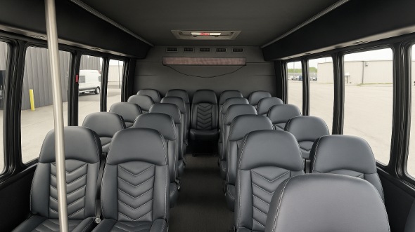 Interior of Charter Bus Company Grand Island's 25 Passenger Mini bus in Grand Island