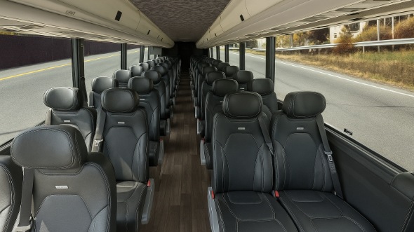 Interior of Charter Bus Company Grand Island's 28 Passenger Mini bus in Grand Island