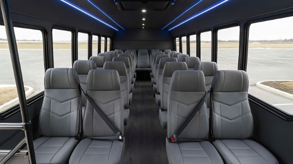 Interior of Charter Bus Company Grand Island's 30 Passenger Minibus in Grand Island