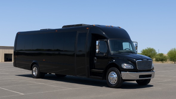 Exterior of Charter Bus Company Grand Island's 35 Passenger Minibus in Grand Island