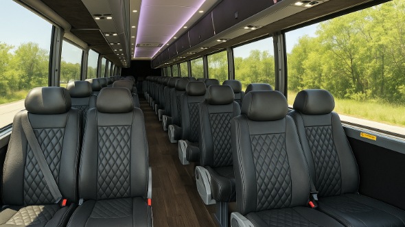 Interior of Charter Bus Company Grand Island's 35 Passenger Minibus in Grand Island
