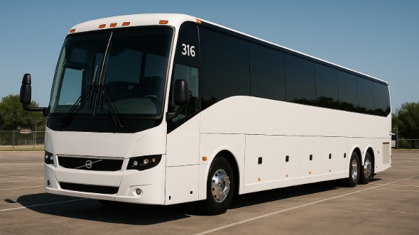 Exterior of Charter Bus Company Grand Island's 50 Passenger Charter Bus in Grand Island