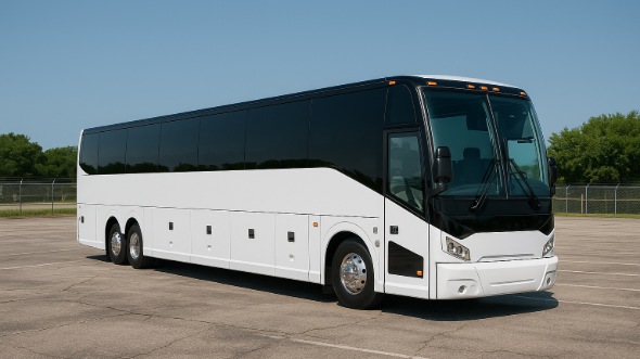 Exterior of Charter Bus Company Grand Island's 55 Passenger Charter Bus in Grand Island