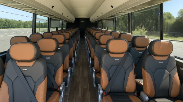 grand island 56 passenger charter bus inside