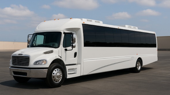 Exterior of Charter Bus Company Des Moines's Party Bus in Des Moines