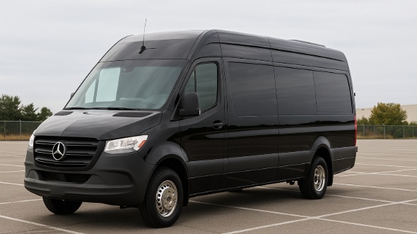 Exterior of Charter Bus Company Grand Island's Sprinter Limo in Grand Island