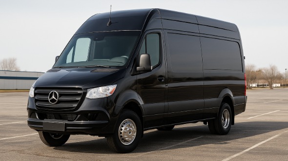 Exterior of Charter Bus Company Grand Island's Sprinter Van Rental With Driver in Grand Island